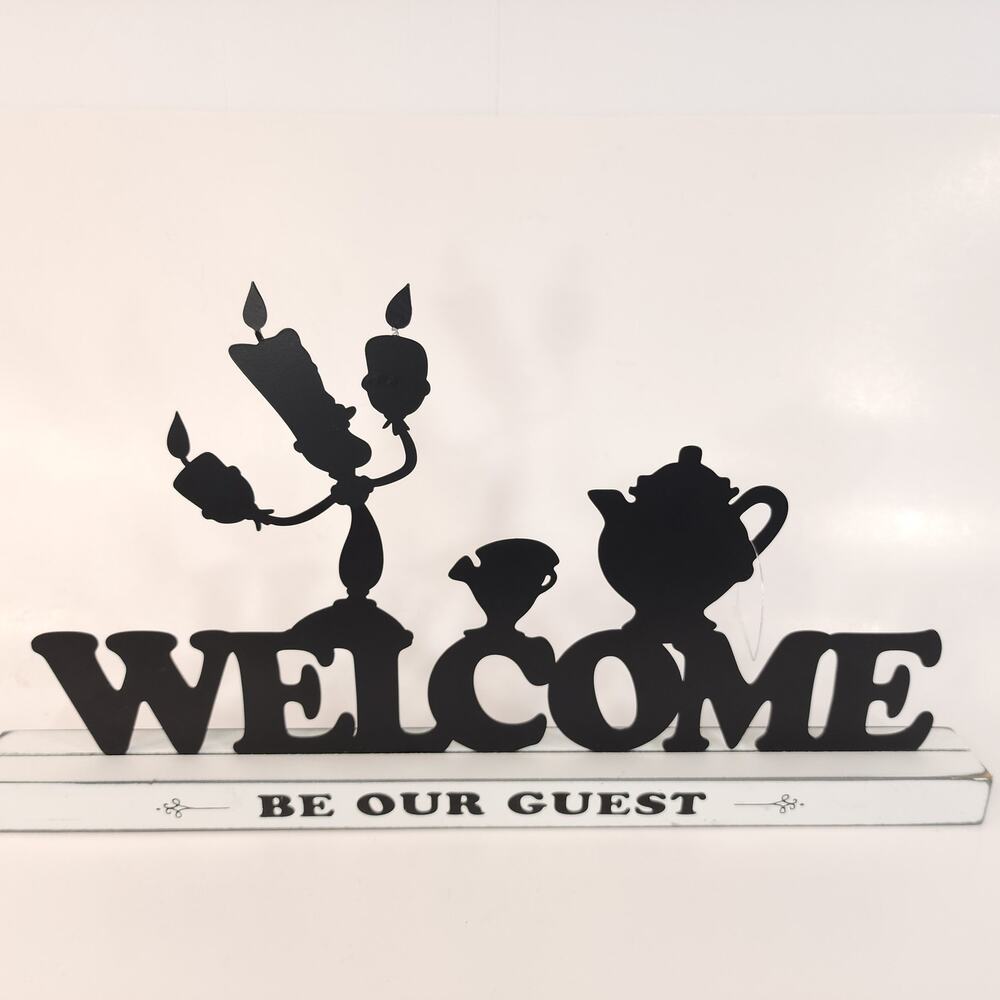 Disney Beauty Beast Welcome Be Our Guest Sign Lumiere Potts